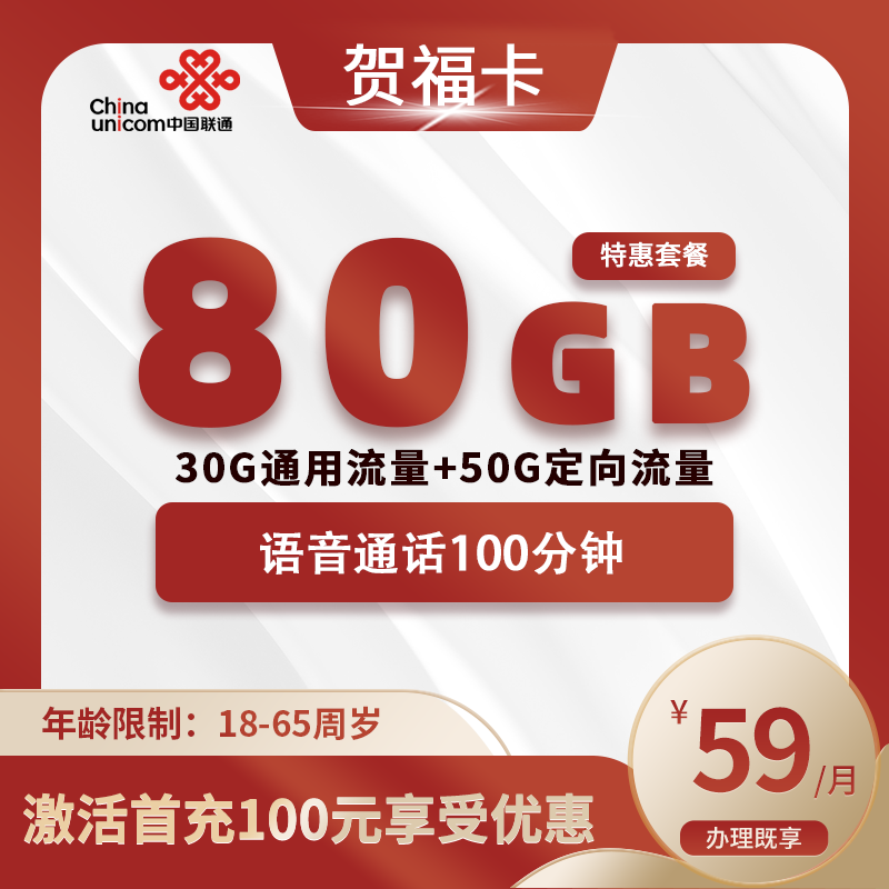 联通贺福卡【仅发福建】-福建流量卡