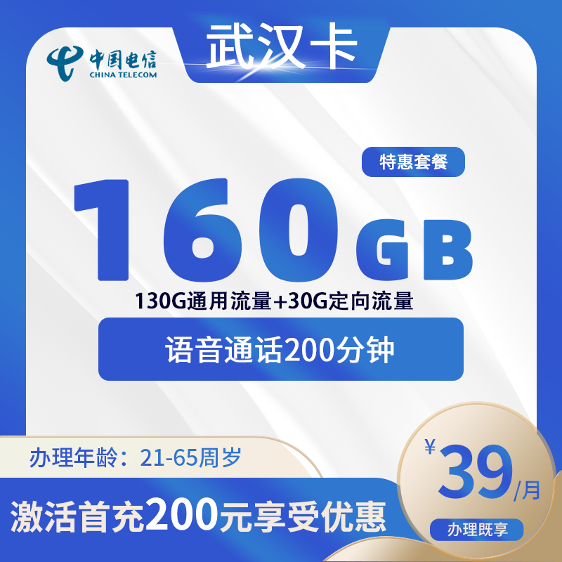 电信武汉卡B【仅发武汉】
